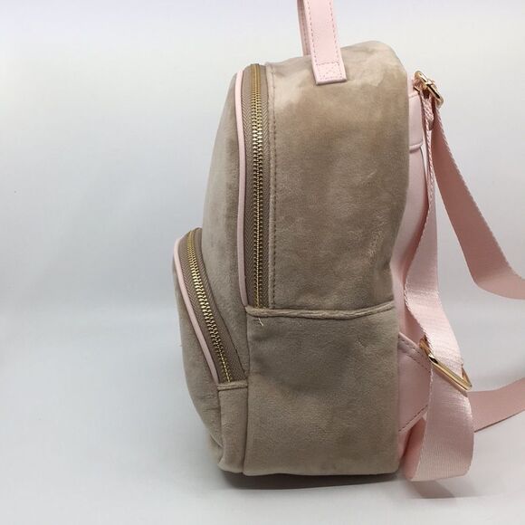 NWT Juicy Couture Queen Of Everything Backpack Velour Cafe/Powder Blush - Picture 4 of 17